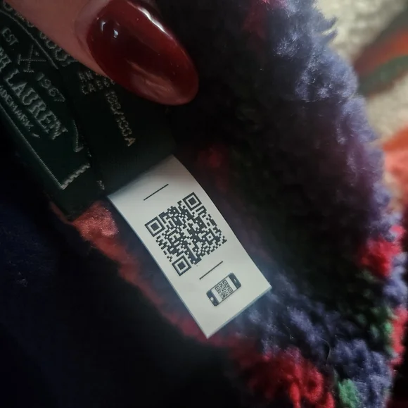 Polo Country Ralph Lauren Patchwork Pile Fleece Jacket L Western - Picture 5 of 6